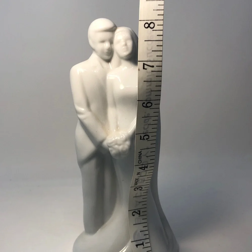 Elegant White porcelain Wedding Cake topper vintage collectible.